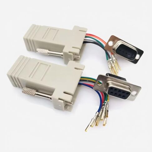 10 قطعة DB9 ذكر إلى RJ45 إيثرنت LAN تمديد محول محول وحدات in Kuwait