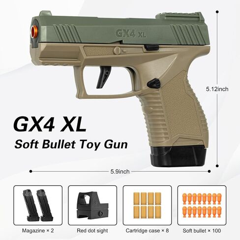 Soft Bullet Toys Gun for Boys, Empty Shell Ejecting Toy Gun, Toy Foam Blaster with Scope, Toy Pistol for Kids Boys Girls Age 8+ (Black) in Saudi Arabia
