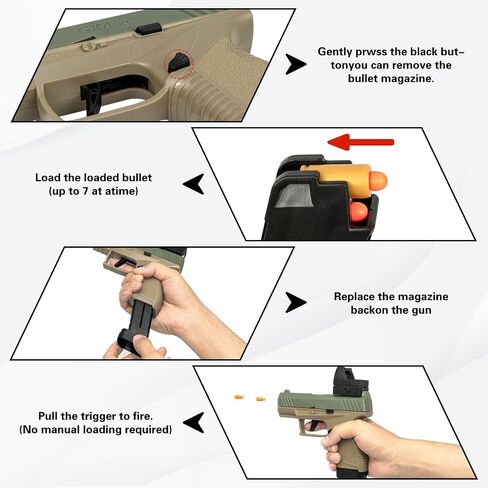 Soft Bullet Toys Gun for Boys, Empty Shell Ejecting Toy Gun, Toy Foam Blaster with Scope, Toy Pistol for Kids Boys Girls Age 8+ (Black) in Saudi Arabia
