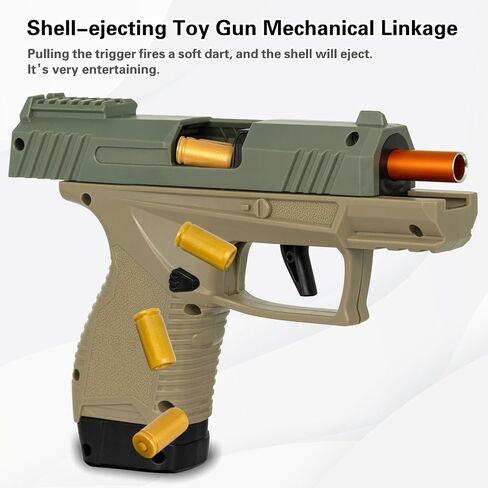 Soft Bullet Toys Gun for Boys, Empty Shell Ejecting Toy Gun, Toy Foam Blaster with Scope, Toy Pistol for Kids Boys Girls Age 8+ (Black) in Saudi Arabia
