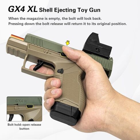 Soft Bullet Toys Gun for Boys, Empty Shell Ejecting Toy Gun, Toy Foam Blaster with Scope, Toy Pistol for Kids Boys Girls Age 8+ (Black) in Saudi Arabia