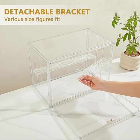 صندوق عرض شفاف صندوق أكريليك لصندوق تخزين الدمى مناسب للمقتنيات شخصيات الحركة مكعبات بناء صغيرة مع باب مقاوم للغبار والرطوبة هدية للأطفال والكبار in Kuwait