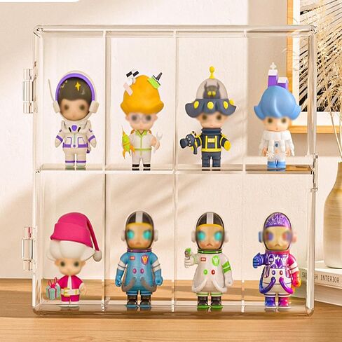 Transparent Display Box Acrylic Box for Doll Storage Box Suitable for Collectibles Action Figures Mini Figure Building Blocks with Door Dust Moisture Proof Gift Kids Adults in Saudi Arabia