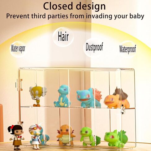 Transparent Display Box Acrylic Box for Doll Storage Box Suitable for Collectibles Action Figures Mini Figure Building Blocks with Door Dust Moisture Proof Gift Kids Adults in Saudi Arabia