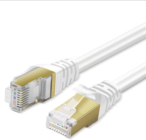 TNP CAT 7 Ethernet Cable 25ft High Speed 10 Gbps 600MHz Black CAT7 Connector LAN Network Gigabit Internet Wire Patch Cord with Professional S/STP Gold Plated Premium Shielded Twisted Pair in Kuwait