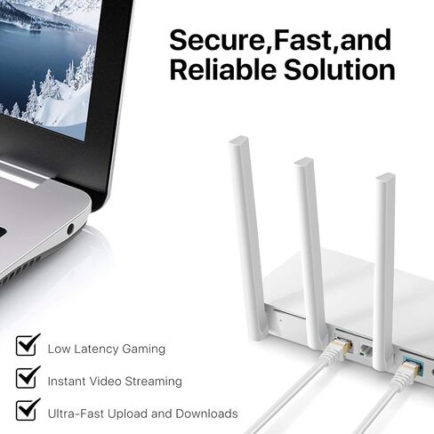 TNP CAT 7 Ethernet Cable 25ft High Speed 10 Gbps 600MHz Black CAT7 Connector LAN Network Gigabit Internet Wire Patch Cord with Professional S/STP Gold Plated Premium Shielded Twisted Pair in Kuwait