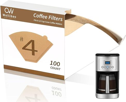 Coffee Filters Paper for Ninja Coffee Maker, 100Pcs Coffee Maker Filter 4 Cone Paper for Ninja 12-Cup Coffee Brewer Ninja Dual Brew Coffee Maker Ninja CM401 Ninja CFN601 Barista System in Kuwait