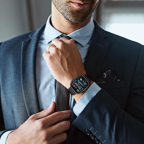 Metal Bands Compatible with Apple Watch Ultra 2 Bands 49mm 46mm 45mm 44mm 42mm 41mm 40mm 38mm iWatch Bands for Men Women,Business Stainless Steel Strap for Apple Watch Series 10 9 8 7 6 5 4 3 SE/2 in Kuwait