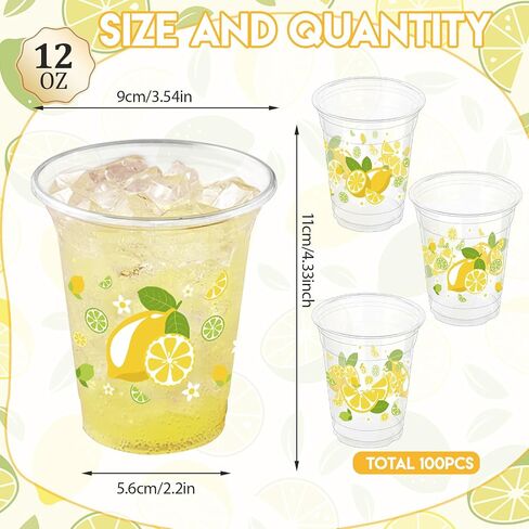 100 Pcs Strawberry Plastic Cups, 12oz Strawberry Disposable Cups for Summer Spring Birthday Party in Saudi Arabia