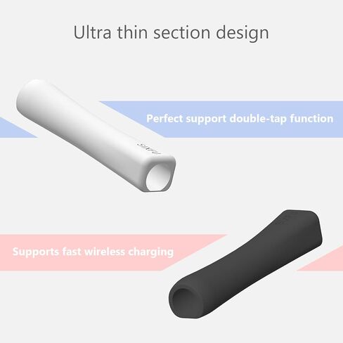 Grip Designed for Apple Pencil Pro/ 2nd Generation/USB-C Support Magnetic Charging, 2 PCS Cover Accessories Compatible with iPad iPencil Stylus Pen(Black,White) in Saudi Arabia