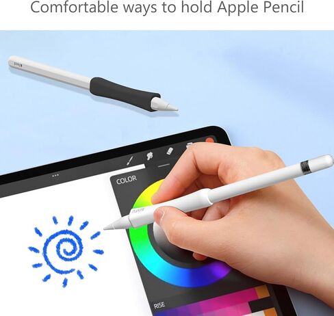 Grip Designed for Apple Pencil Pro/ 2nd Generation/USB-C Support Magnetic Charging, 2 PCS Cover Accessories Compatible with iPad iPencil Stylus Pen(Black,White) in Saudi Arabia