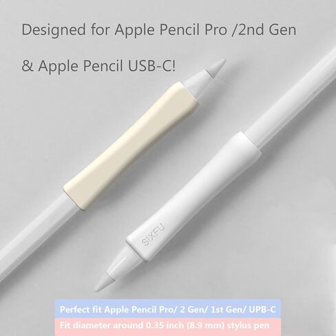 Grip Designed for Apple Pencil Pro/ 2nd Generation/USB-C Support Magnetic Charging, 2 PCS Cover Accessories Compatible with iPad iPencil Stylus Pen(Black,White) in Saudi Arabia