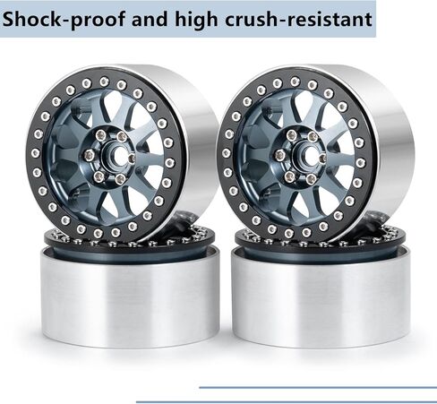 Maleonn 4PCS 2.2 Beadlock Wheels Rims 35mm RC Aluminum Alloy Wheel Hubs Set for 1/10 Scale SCX10 D90 Wraith 90048 90018 RR10 RC Crawler Car Accessories Upgrades, Matte Black in Saudi Arabia