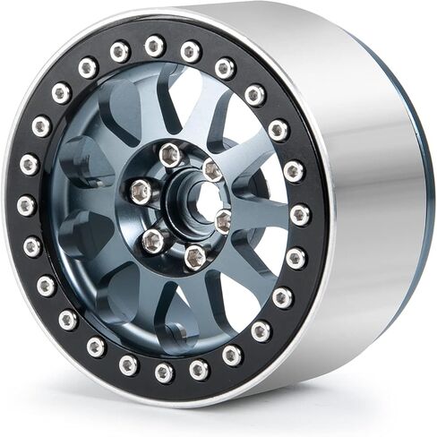 Maleonn 4PCS 2.2 Beadlock Wheels Rims 35mm RC Aluminum Alloy Wheel Hubs Set for 1/10 Scale SCX10 D90 Wraith 90048 90018 RR10 RC Crawler Car Accessories Upgrades, Matte Black in Saudi Arabia