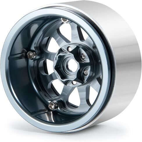 Maleonn 4PCS 2.2 Beadlock Wheels Rims 35mm RC Aluminum Alloy Wheel Hubs Set for 1/10 Scale SCX10 D90 Wraith 90048 90018 RR10 RC Crawler Car Accessories Upgrades, Matte Black in Saudi Arabia