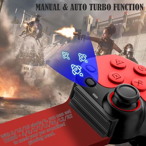 وحدة التحكم في ألعاب السحابة المتنقلة لجهاز iPhone 15/14 ، iPad ، الكمبيوتر اللوحي ، Android/PC/Switch/PS3/PS4 Gamepad Mystick مع Turbo ، تدفق على PS5/PS4/Xbox/PC ، Hall Effect/Hall Trigger ، 6-Axis Gyro Sensor Red in Kuwait