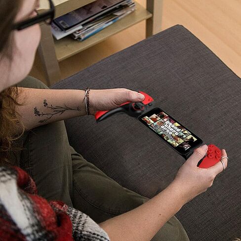 وحدة التحكم في ألعاب السحابة المتنقلة لجهاز iPhone 15/14 ، iPad ، الكمبيوتر اللوحي ، Android/PC/Switch/PS3/PS4 Gamepad Mystick مع Turbo ، تدفق على PS5/PS4/Xbox/PC ، Hall Effect/Hall Trigger ، 6-Axis Gyro Sensor Red in Kuwait