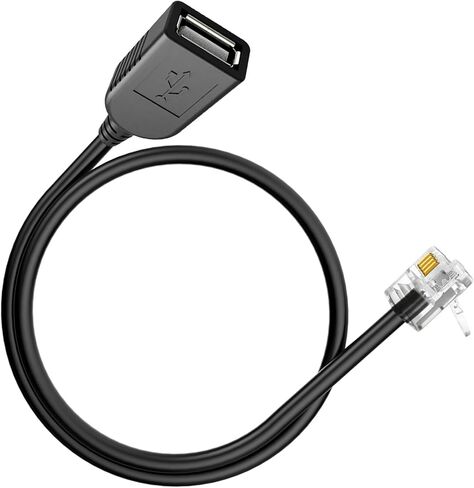 USB TO RJ9 أنثى إلى ذكر ، 4P4C محول 4 دبوس ، متوافق مع معظم هواتف Avaya Landline (RJ9 ذكر إلى USB أنثى 30 سم) in Kuwait