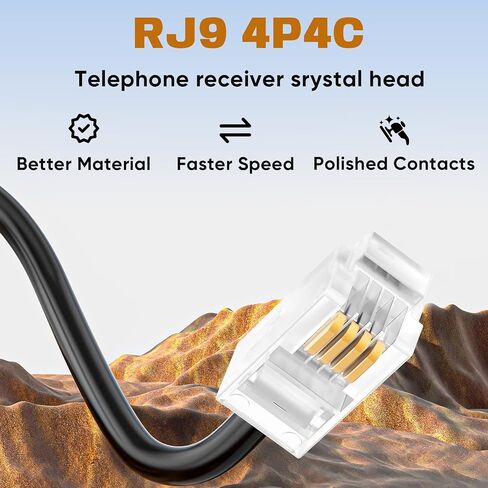 USB TO RJ9 أنثى إلى ذكر ، 4P4C محول 4 دبوس ، متوافق مع معظم هواتف Avaya Landline (RJ9 ذكر إلى USB أنثى 30 سم) in Kuwait
