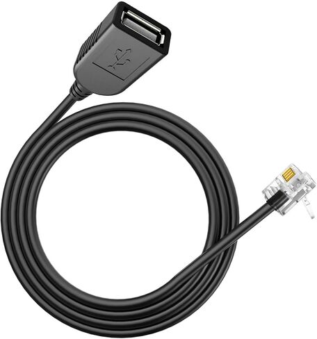 USB TO RJ9 أنثى إلى ذكر ، 4P4C محول 4 دبوس ، متوافق مع معظم هواتف Avaya Landline (RJ9 ذكر إلى USB أنثى 30 سم) in Kuwait