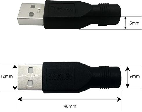 محول USB إلى DC 3.5mmx1.35mm أنثى إلى USB Male 12V 3A شحن محول 5pcs in Kuwait