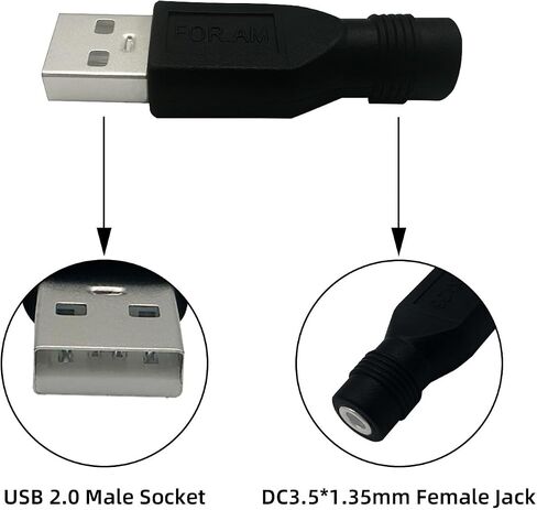 محول USB إلى DC 3.5mmx1.35mm أنثى إلى USB Male 12V 3A شحن محول 5pcs in Kuwait