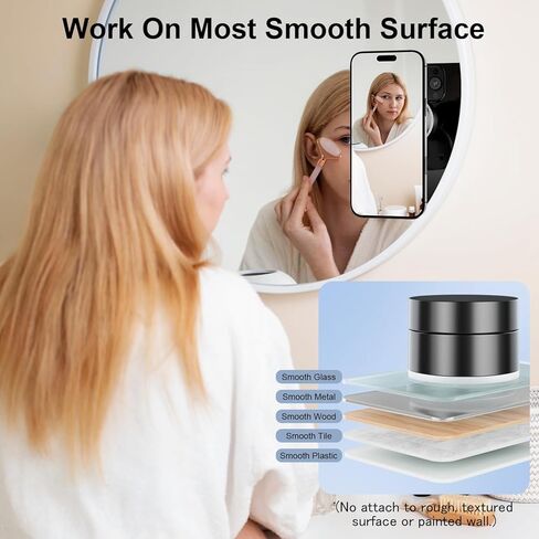 imluckies Vacuum Suction Magnetic Phone Holder, 360° Rotatable & Foldable Suction Cup Phone Mount, Compatible with Magsafe iPhone 16 15 14 13 12 for Shower/Bathroom/Mirror/Gym/Car/Kitchen, Black in Saudi Arabia