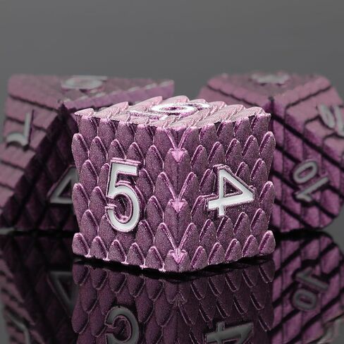 7pcs Dragon Scale Dice Set,Dragon Eye DND Metal Dice with Gift Metal Box for Dungeons and Dragon Tabletop Game (Grass Green & Red Eye) in Saudi Arabia