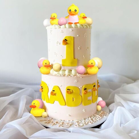 Yellow Duck Cake Decoration Duck Birthday Decorations Cute Little Duckie Cupcake Topper for Birthday Party Baby Shower Decorations in Kuwait
