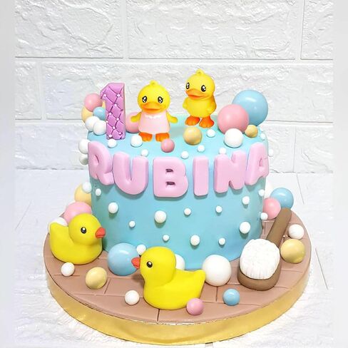 Yellow Duck Cake Decoration Duck Birthday Decorations Cute Little Duckie Cupcake Topper for Birthday Party Baby Shower Decorations in Kuwait