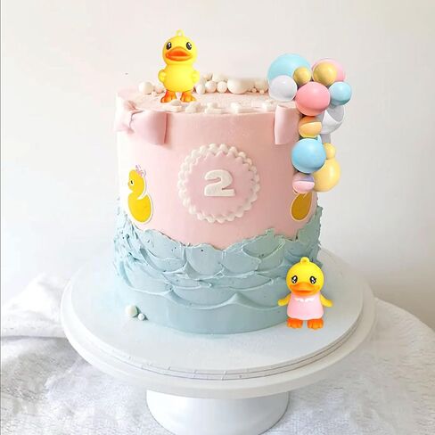 Yellow Duck Cake Decoration Duck Birthday Decorations Cute Little Duckie Cupcake Topper for Birthday Party Baby Shower Decorations in Kuwait