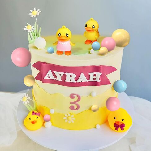 Yellow Duck Cake Decoration Duck Birthday Decorations Cute Little Duckie Cupcake Topper for Birthday Party Baby Shower Decorations in Kuwait
