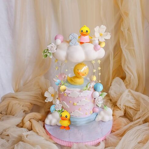 Yellow Duck Cake Decoration Duck Birthday Decorations Cute Little Duckie Cupcake Topper for Birthday Party Baby Shower Decorations in Kuwait