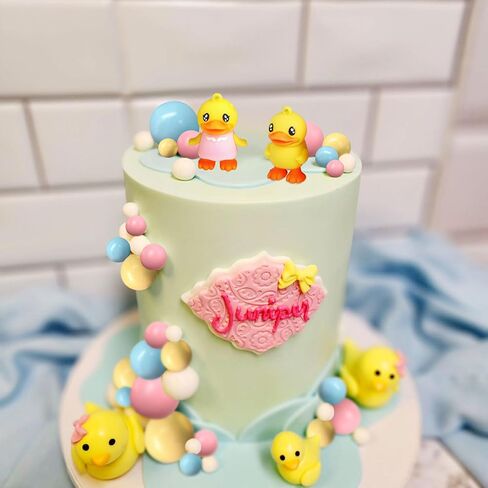Yellow Duck Cake Decoration Duck Birthday Decorations Cute Little Duckie Cupcake Topper for Birthday Party Baby Shower Decorations in Kuwait
