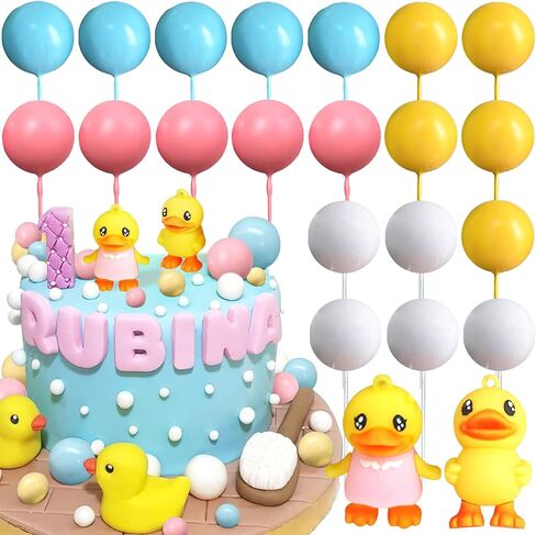 Yellow Duck Cake Decoration Duck Birthday Decorations Cute Little Duckie Cupcake Topper for Birthday Party Baby Shower Decorations in Kuwait