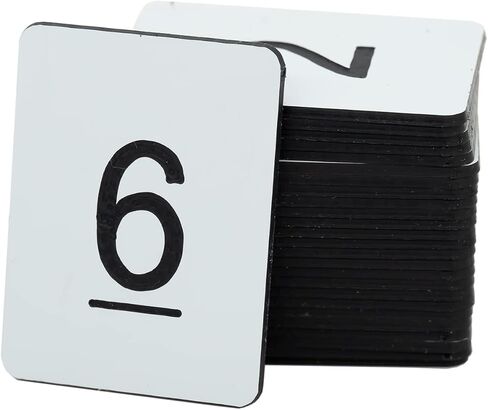 StayMax Rectangle Plastic Numbered Tags Number Disc Number Token (0-50, Black) in Saudi Arabia
