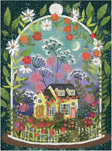 Galison The Cottage Hills – 1000 Piece Joy Laforme Jigsaw Puzzle Featuring Beautiful Artwork of Cottages in A Fairytale Neighborhood in Saudi Arabia