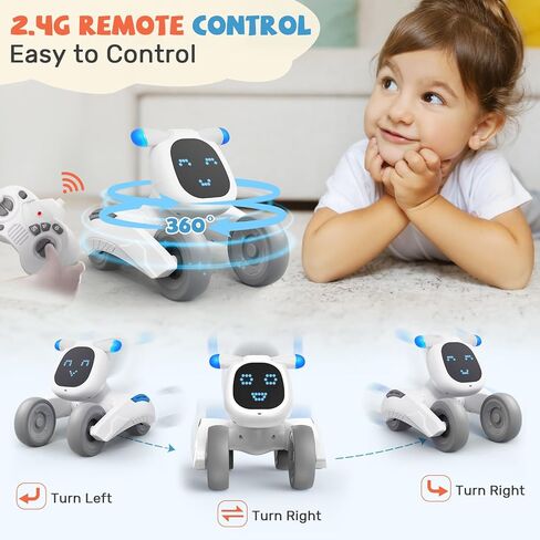 Robot Dog Toy for Kids, Remote Control Dog Robot, Voice & Touch Control Robot Pet Dog with LED/Record/Sing/Dance, Rechargeable Puppy Toys for 5 6 7 8 9 10 Year Old Boy Girl Ideas (Blue) in Kuwait