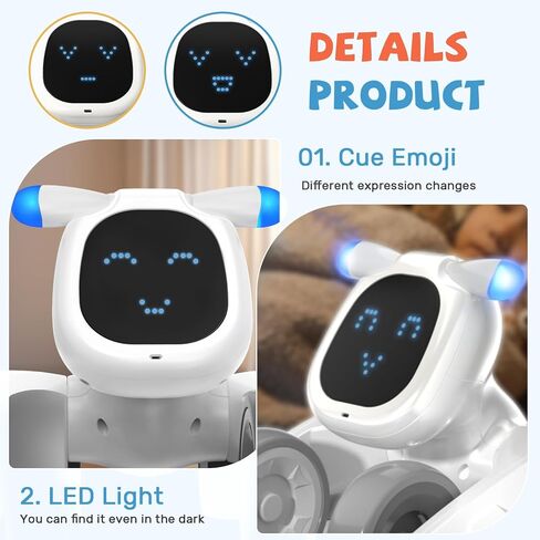 Robot Dog Toy for Kids, Remote Control Dog Robot, Voice & Touch Control Robot Pet Dog with LED/Record/Sing/Dance, Rechargeable Puppy Toys for 5 6 7 8 9 10 Year Old Boy Girl Ideas (Blue) in Kuwait