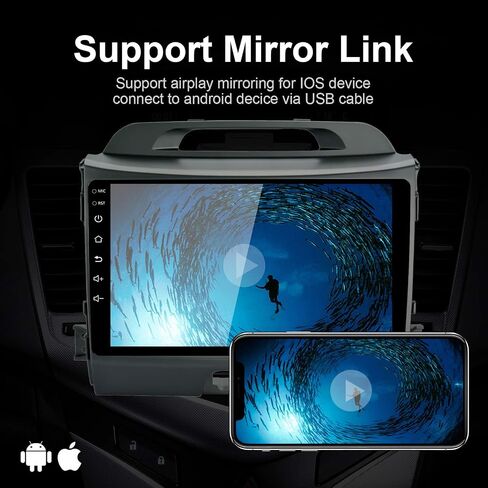 Android Carplay Car Radio, Support Apple Carplay/Android Auto, 9 inch Touch Screen GPS Navigation Bluetooth USB Player for Audi A3 2003-2011 S3 2006-2012 RS3 2011-2012 in Saudi Arabia