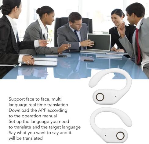 Language Translator Earbuds, Bluetooth 5.3 Simultaneous Translation Device, 74 Languages 70 Accents Online Voice Translator with APP, with Charging Case, for iOS Android in Saudi Arabia