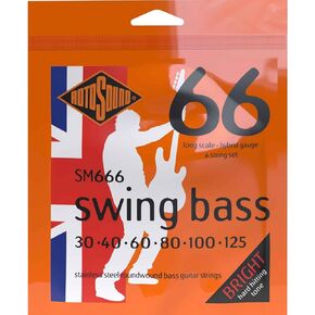 Rotosound SM666 Swing Bass 66 Stainless Steel 6 String Bass Guitar Strings (30 40 60 80 100 125)