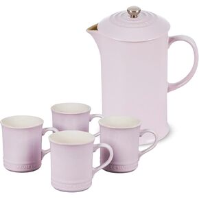 Le Creuset 34 oz. French Press Bundle with Set of 4 Mugs - Shallot