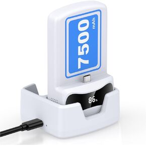 7500mah Battery with Charging Station for Meta Oculus Quest 3S/3/2 Head Strap, Extended 3H of Playtime