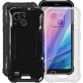 Phone Case for Oukitel WP32 (5.93"), Ultra-Thin Soft Silicone [Shockproof X Anti-Scratch] Flexible TPU Bumper Back Cover for Oukitel WP32 - Clear + Black Case