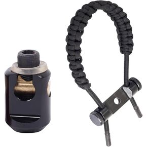 SOPOGER Archery Bow Wrist Sling Black Adjustable Hunting Wrist Strap Braided with Bow Stabilizer Quick Disconnect Double Joint