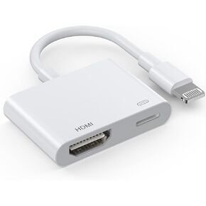 [Apple MFi Certified] Lightning to HDMI Digital AV Adapter,1080P Video & Audio Sync Screen Converter AV Adapter with Charging Port for iPhone14 13 12 11 XS XR X 8 7 6,iPad to HD TV/Monitor/Projector