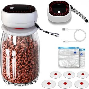 Updated Electric Mason Jar Vacuum Sealer Kit, Auto-stop with Digital Display, Suitable for Wide Mouth and Regular Mouth Mason Jars, Vacuum Sealing Machine for Food Storage