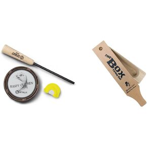 Hunters Specialties Raspy Old Hen Glass Turkey Call and Quaker Boy The Box Turkey Box Call Hunting Combo Kit