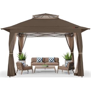 ABCCANOPY 13x13 Pop Up Gazebo, Outdoor Canopy Tent, Instant Screened Shelter with Mosquito Netting for Patio, Garden, Backyard, Party, Camping (Royal Blue)